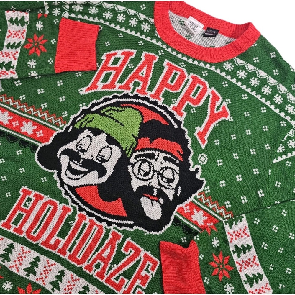 Cheech & Chong‎ Christmas Mens Medium Ugly Sweater Happy Holidaze Pullover Funny